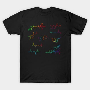 Neurotransmitters Happy Chemicals Tie Dye Sticker Sheet T-Shirt